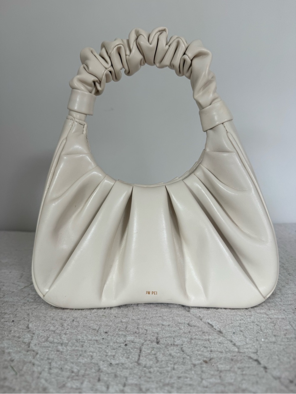 JW PEI Off-White Ruched Handle Shoulder Bag